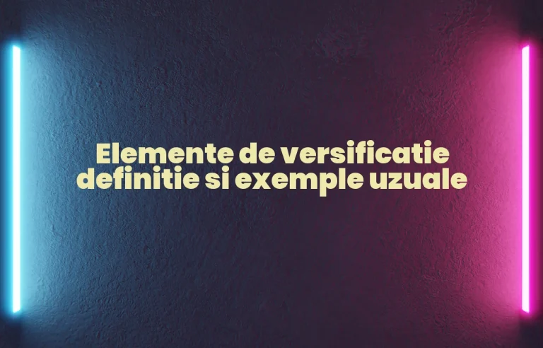 Elemente de versificatie definitie si exemple uzuale