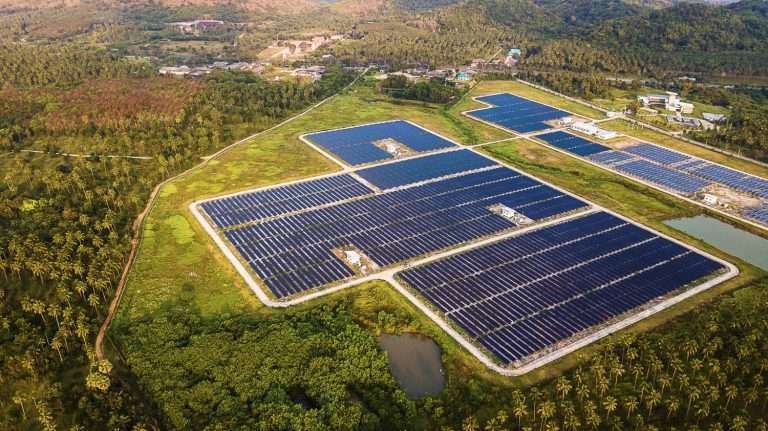 solar panels aerial view