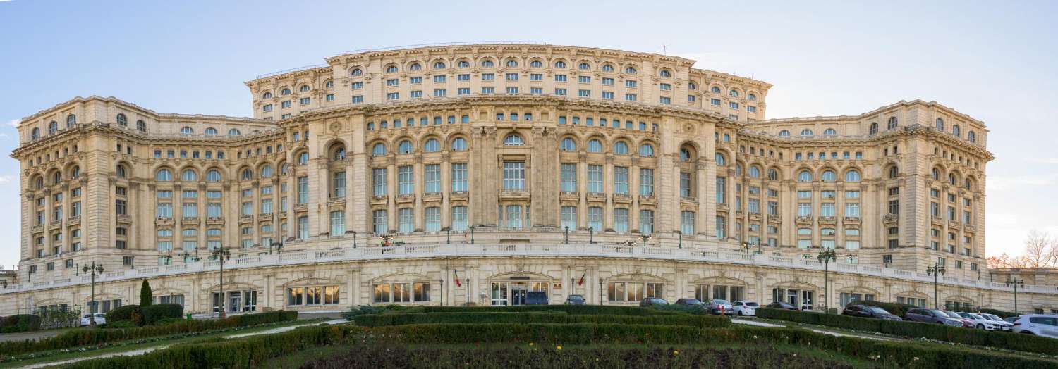 wide view palace parliament bucharest romania
